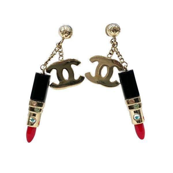 Chanel 04a Coco Mark Rhinestone Lipstick Brand Accessories Earrings Ladies