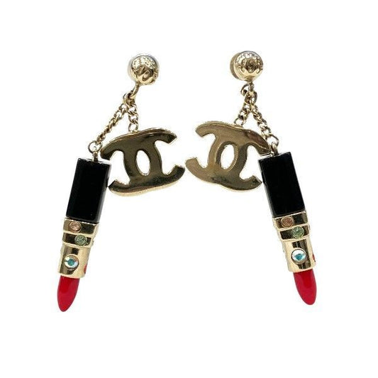 Chanel 04a Coco Mark Rhinestone Lipstick Brand Accessories Earrings Ladies