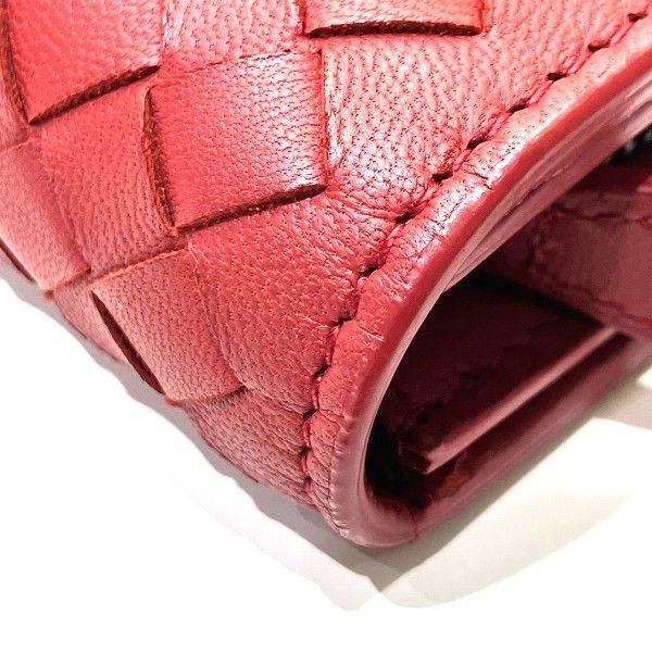 Bottega Veneta Intrecciato 150509 Red Bifold Wallet Long Wallet Women's
