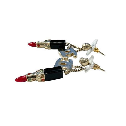Chanel 04a Coco Mark Rhinestone Lipstick Brand Accessories Earrings Ladies