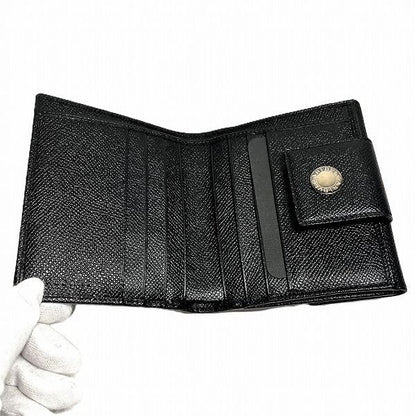 Bvlgari Bvlgari Leather Black Bifold Wallet Unisex