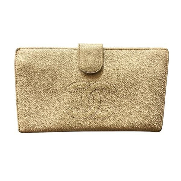 Chanel Caviar Skin Ivory Bifold Wallet Ladies