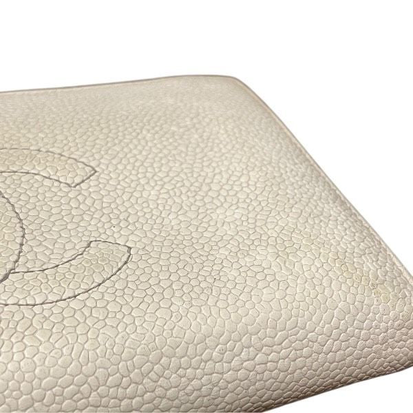 Chanel Caviar Skin Ivory Bifold Wallet Ladies
