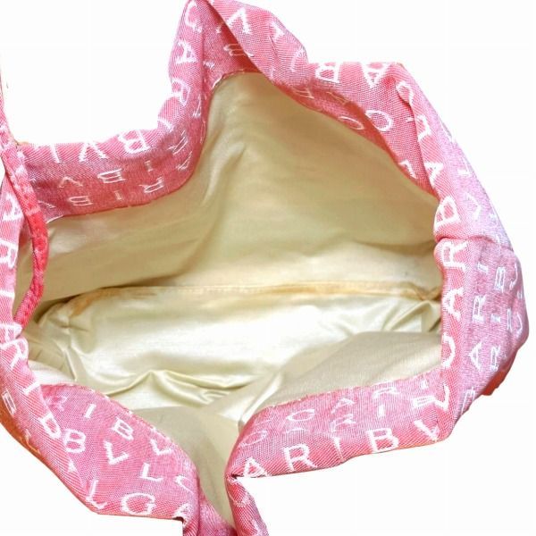 Bvlgari Logomania Canvas Pink Bag Handbag Ladies