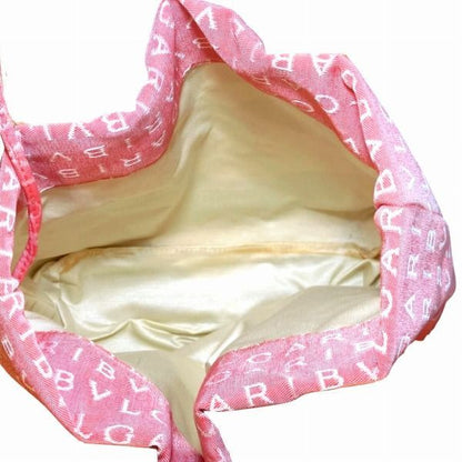 Bvlgari Logomania Canvas Pink Bag Handbag Ladies