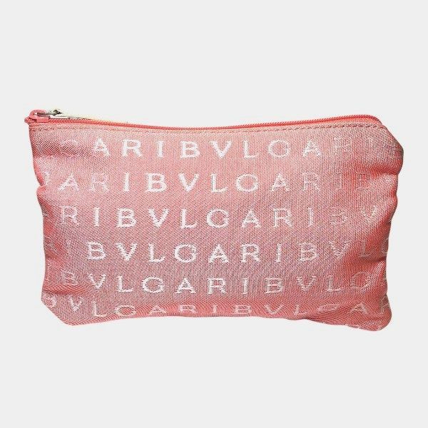 Bvlgari Logomania Canvas Pink Bag Handbag Ladies