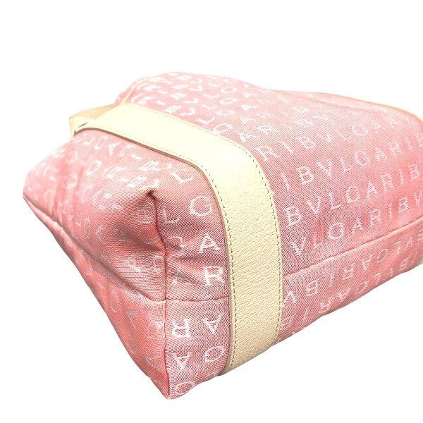 Bvlgari Logomania Canvas Pink Bag Handbag Ladies