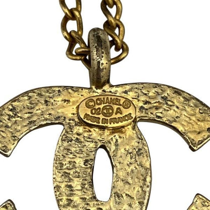 Chanel Gold 02a Coco Mark Brand Accessories Necklace Ladies