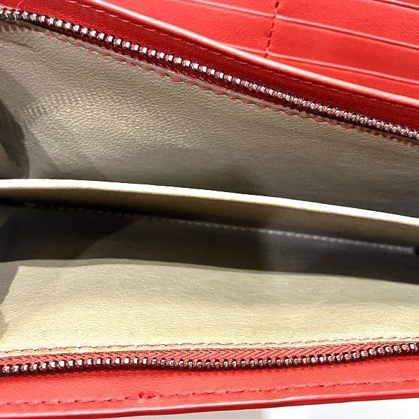 Bottega Veneta Intrecciato 150509 Red Bifold Wallet Long Wallet Women's