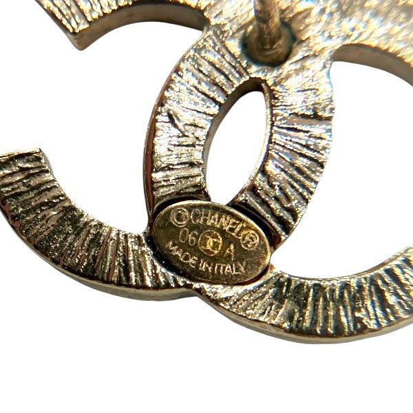 Chanel 06a Coco Mark Gold X Pink Rhinestone Brand Accessories Earrings Ladies