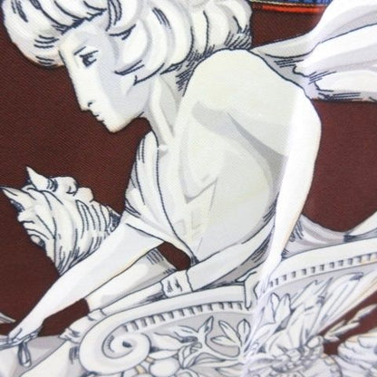 Hermes Carre 90 King's Paradise le Paradis du Roy Silk 100 Brown Blue