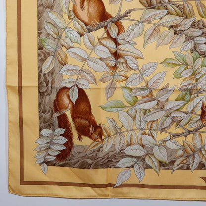 Hermes Kare90 Casse Noisette Nutcracker Silk Beige Women's Scarf