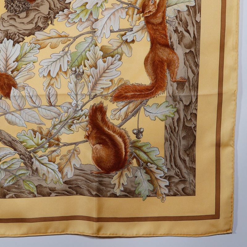 Hermes Kare90 Casse Noisette Nutcracker Silk Beige Women's Scarf