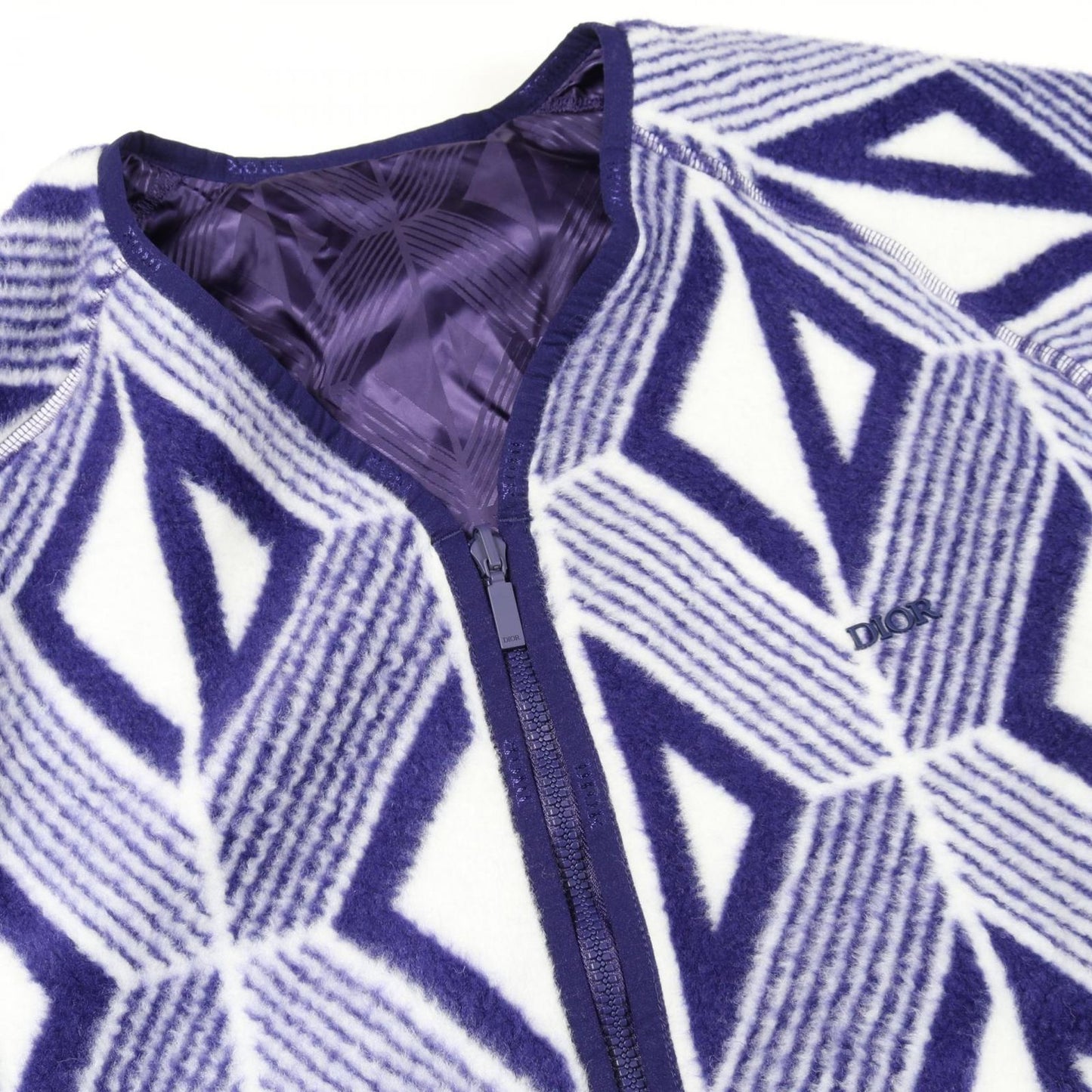 Dior Collarless Jacket CD Diamond Wool Jacket Men's a