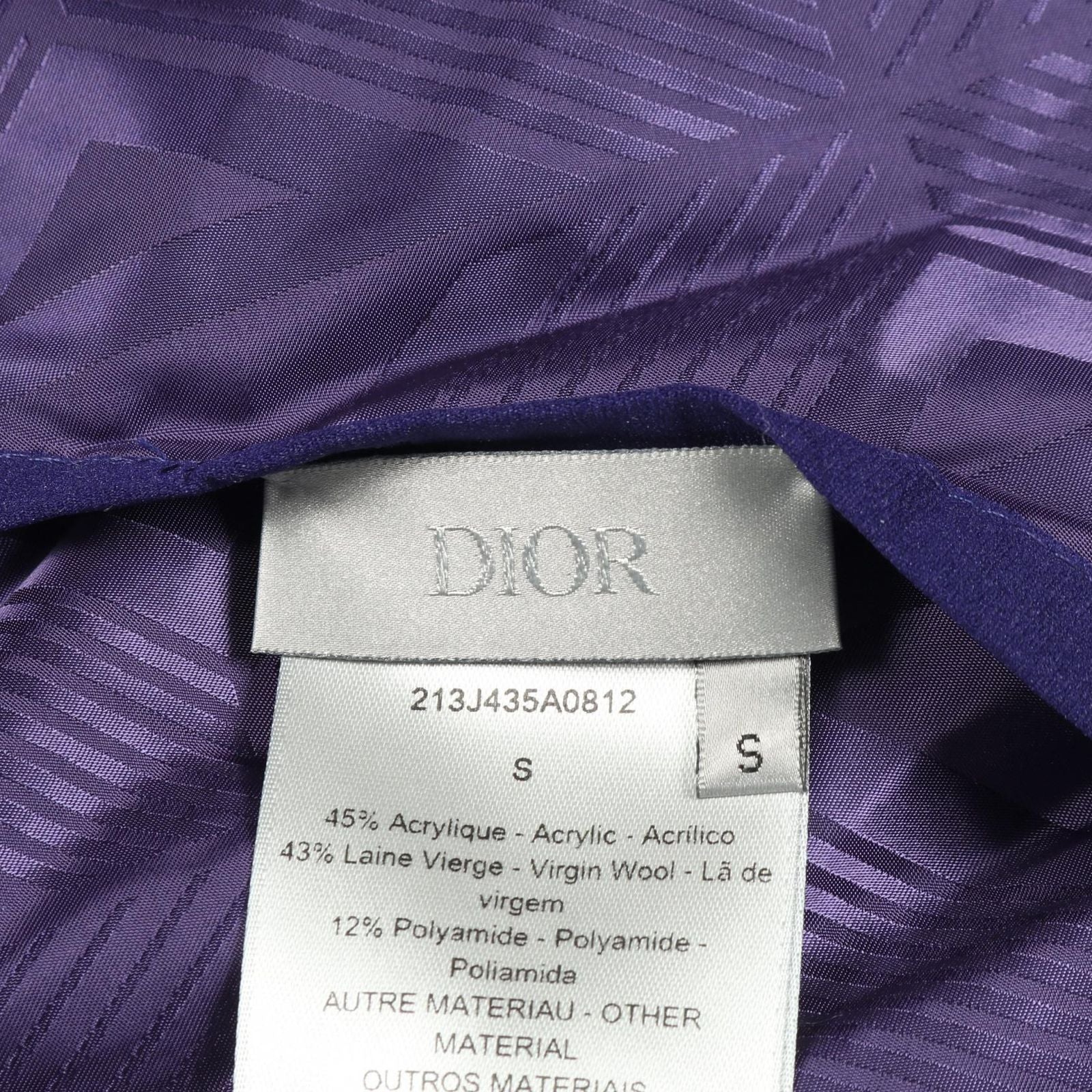 Dior Collarless Jacket CD Diamond Wool Jacket Men's a