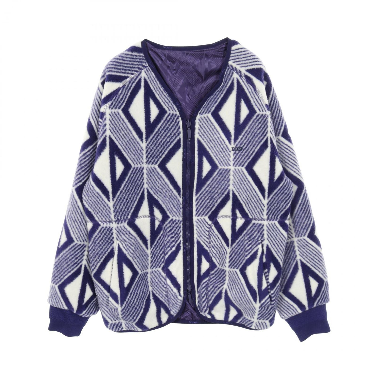 Dior Collarless Jacket CD Diamond Wool Jacket Men's a