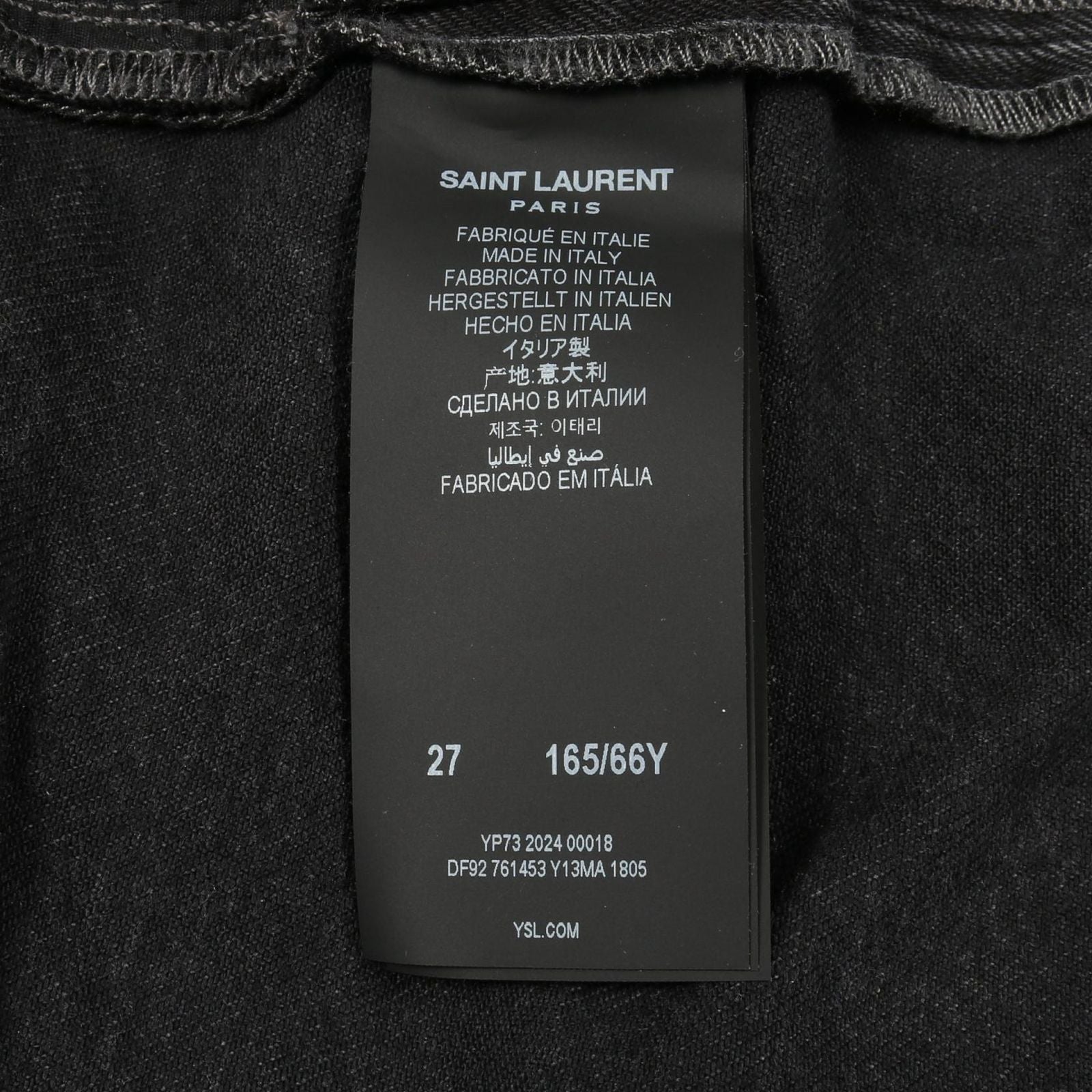 Saint Laurent Paris Saint Laurent Paris Denim Pants 761453 Black Cotton Denim