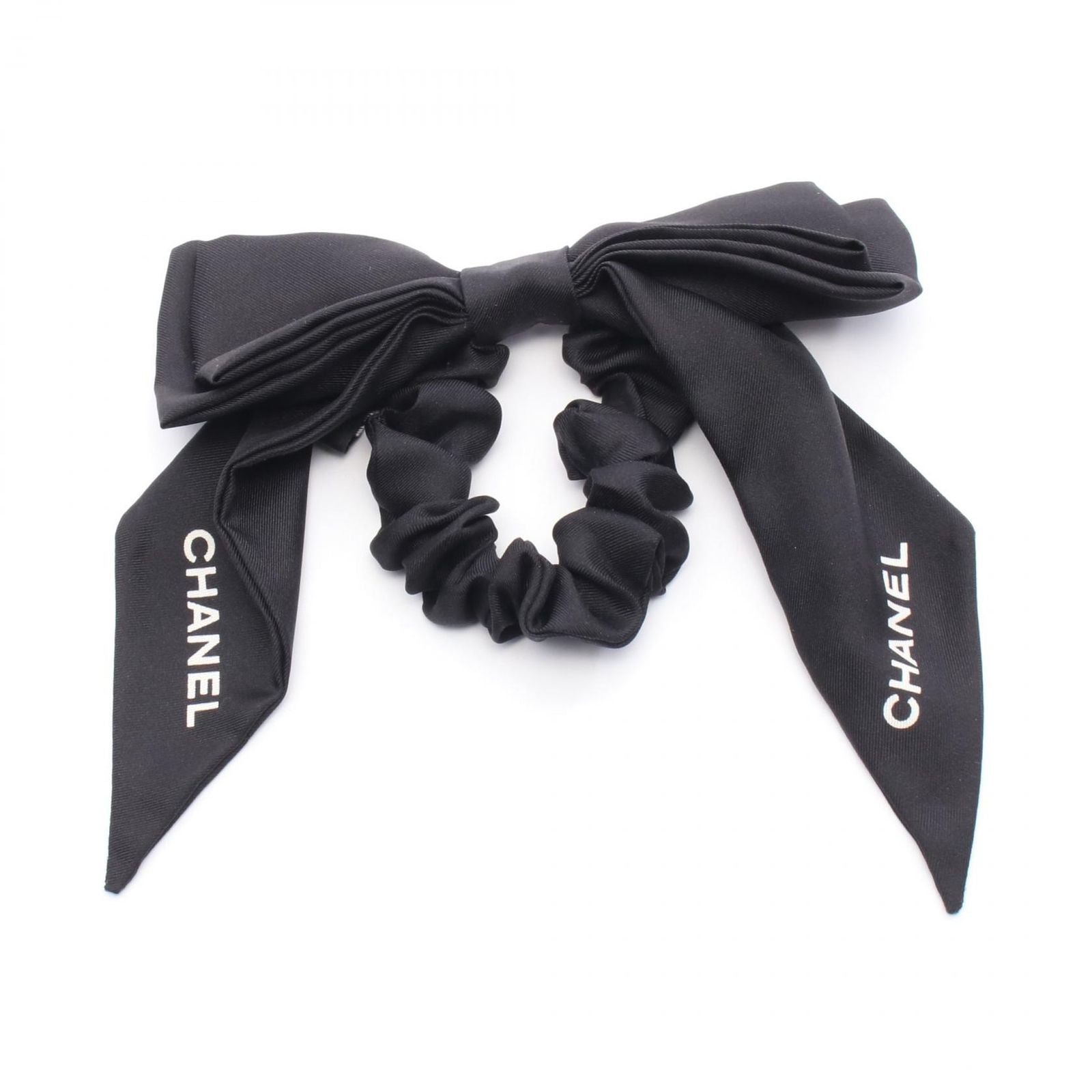Chanel Logo Ribbon Black Other Ribbon Logo Scrunchie Ladies a