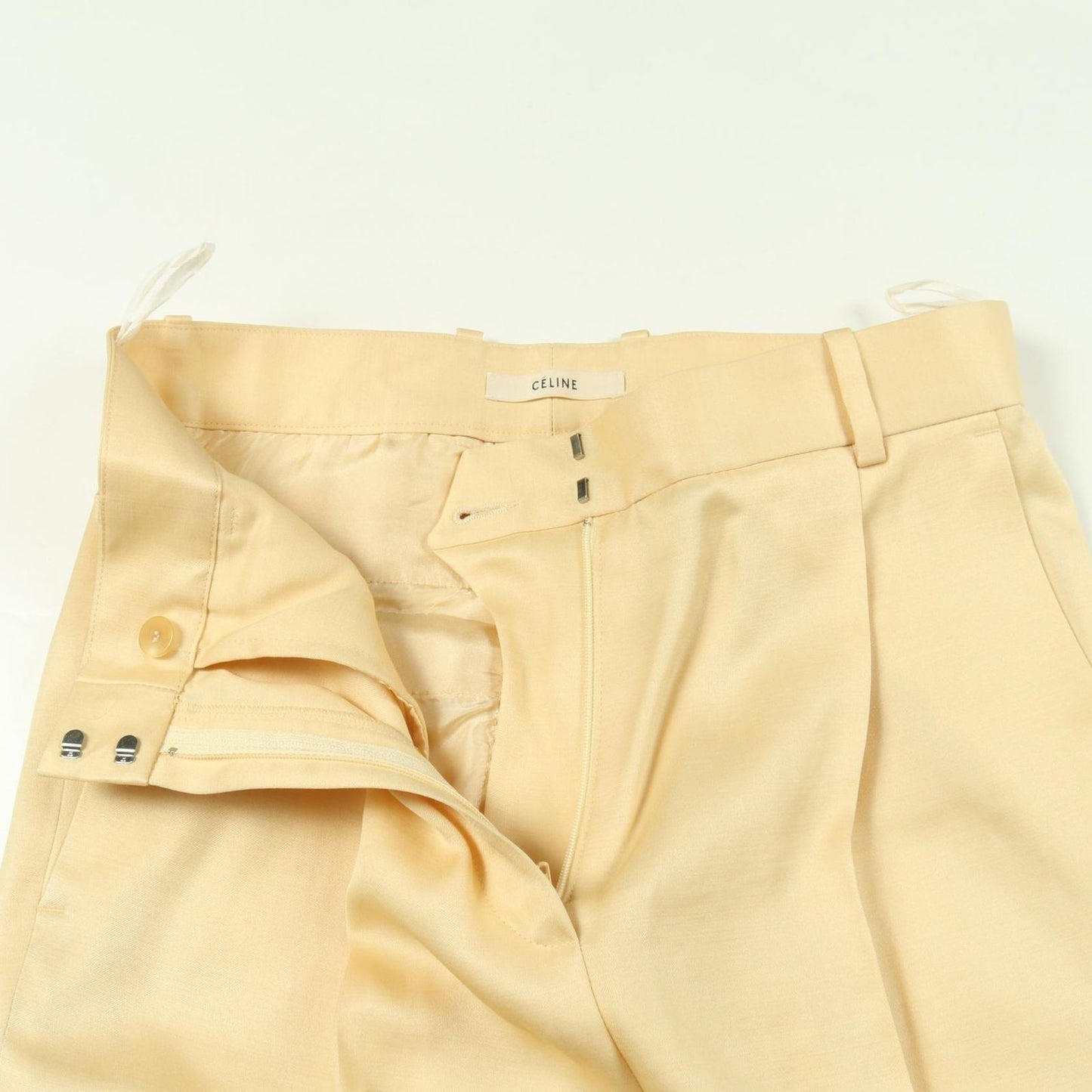 Celine Pants Beige Rayon Silk Pants Women's a