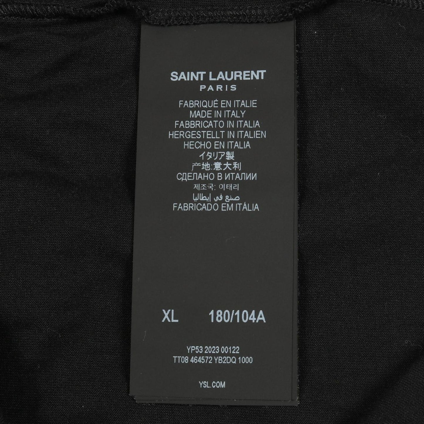 Saint Laurent Paris Saint Laurent Paris Cut and Sewn 464572 Black Cotton