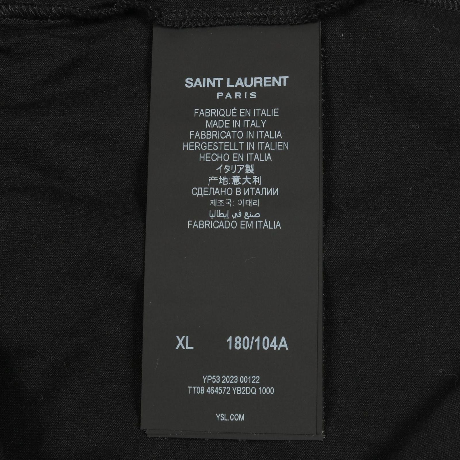 Saint Laurent Paris Saint Laurent Paris Cut and Sewn 464572 Black Cotton