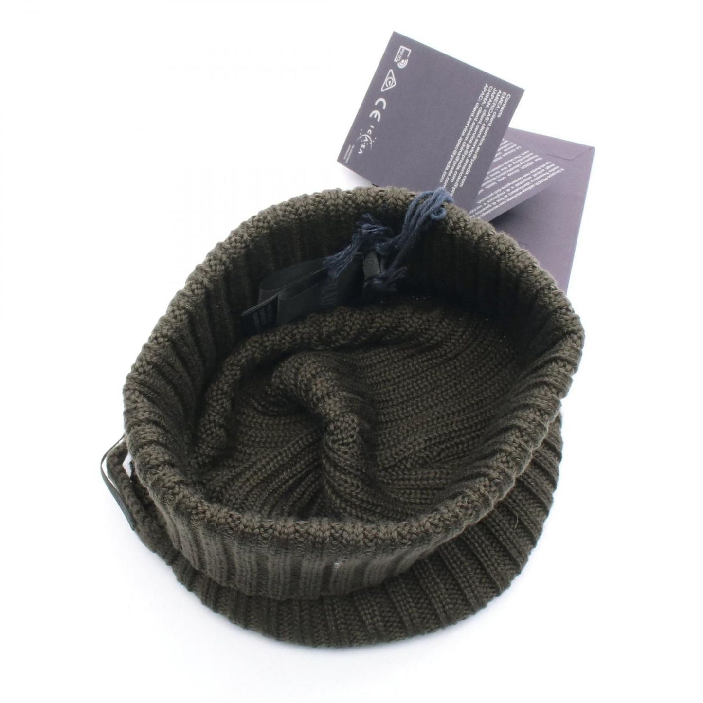 Prada Knit Cap Gray Green Wool Knit Cap Unisex a