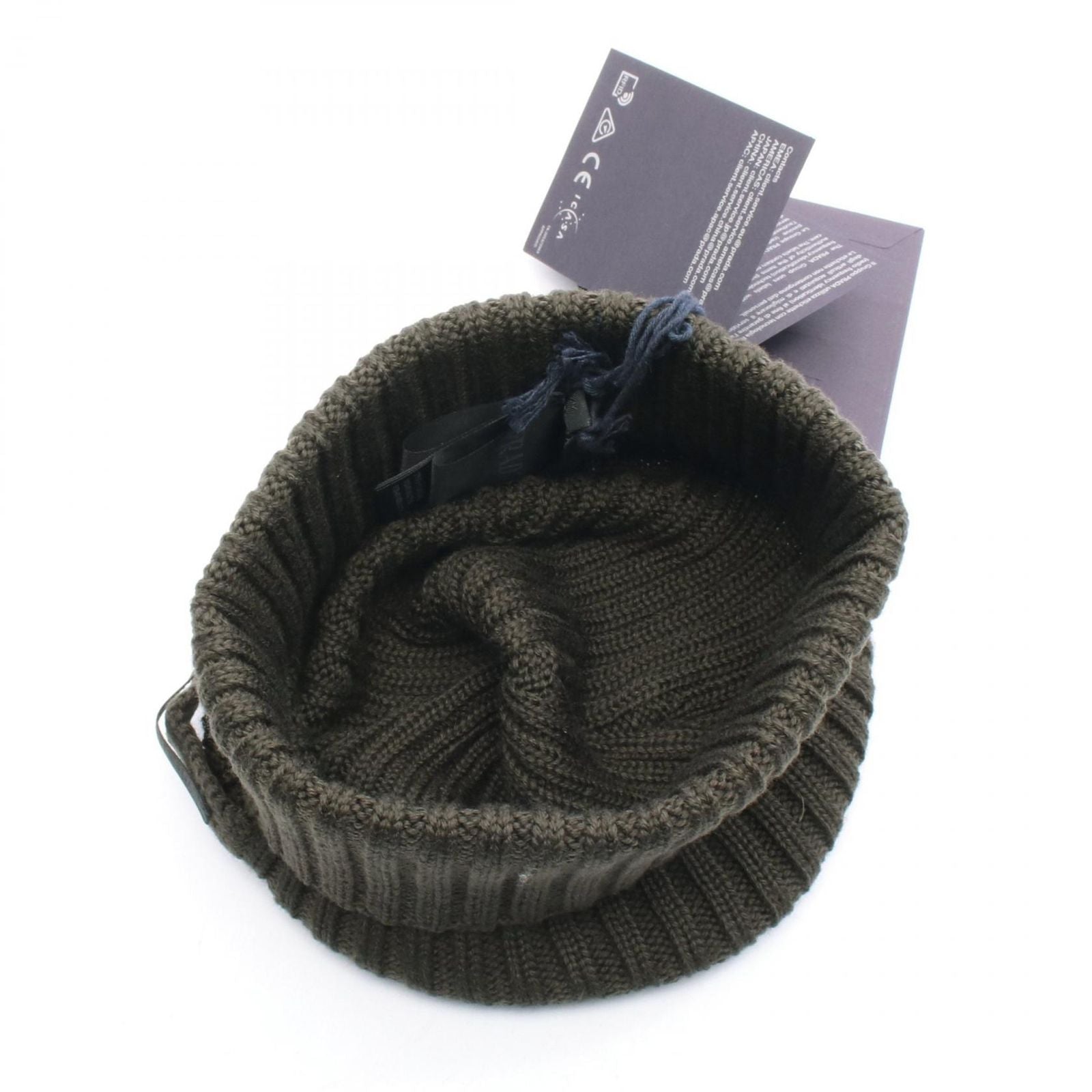 Prada Knit Cap Gray Green Wool Knit Cap Unisex a