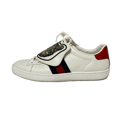 Gucci Sneakers 36 Women's Ace 506635 White X Beige X Multi Cat Leather