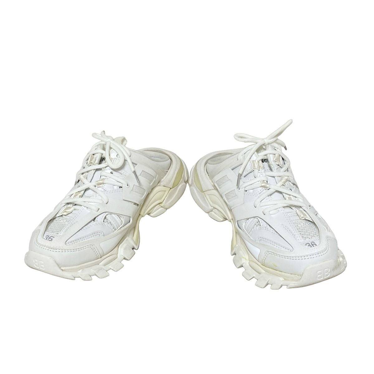 Balenciaga Sneakers 24 Women's Track Mule Sneakers 653813 White Leather