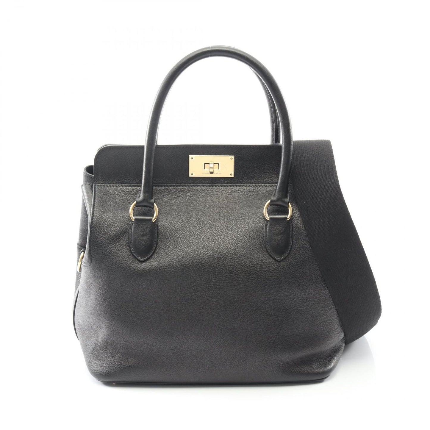 Hermes Handbag Toolbox 26 Black Leather Toolbox 26 Black Ladies a