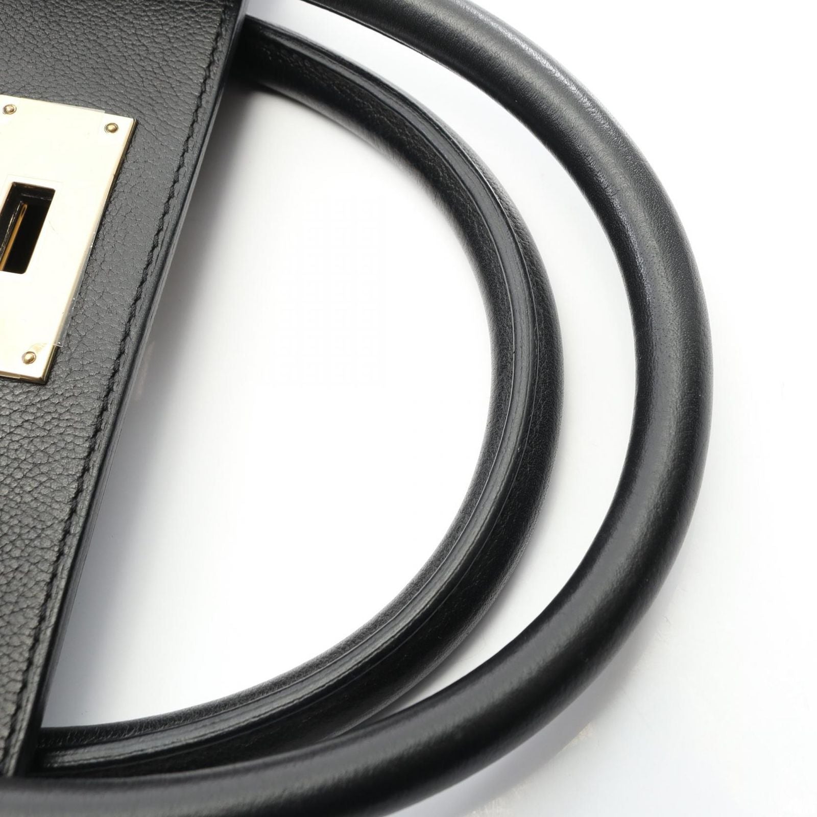 Hermes Handbag Toolbox 26 Black Leather Toolbox 26 Black Ladies a