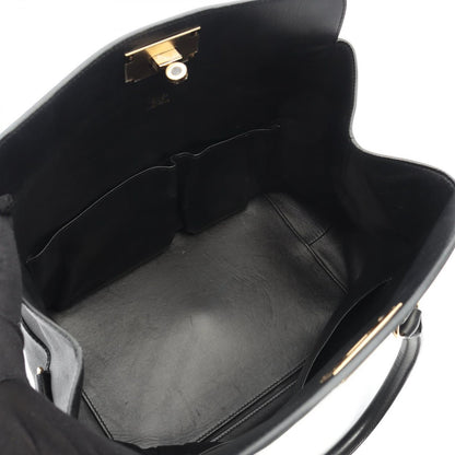 Hermes Handbag Toolbox 26 Black Leather Toolbox 26 Black Ladies a