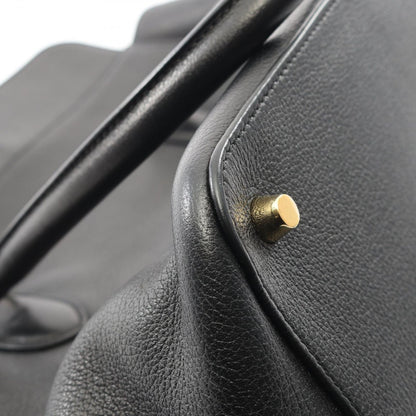 Hermes Handbag Toolbox 26 Black Leather Toolbox 26 Black Ladies a