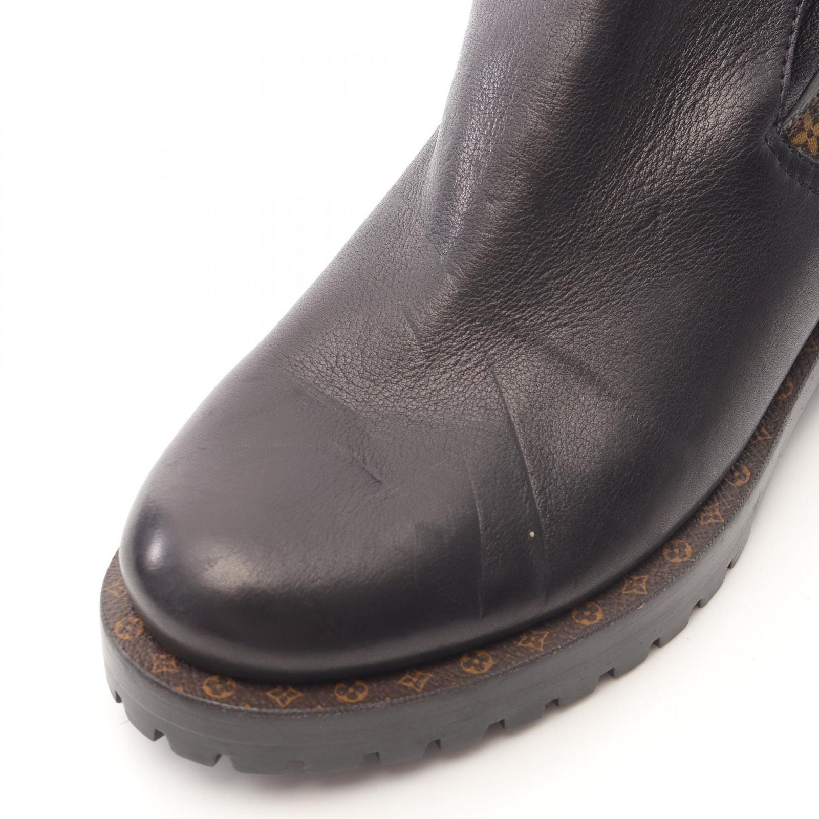 Louis Vuitton Boots Monogram Leather PVC Coated Canvas Boots Women's B