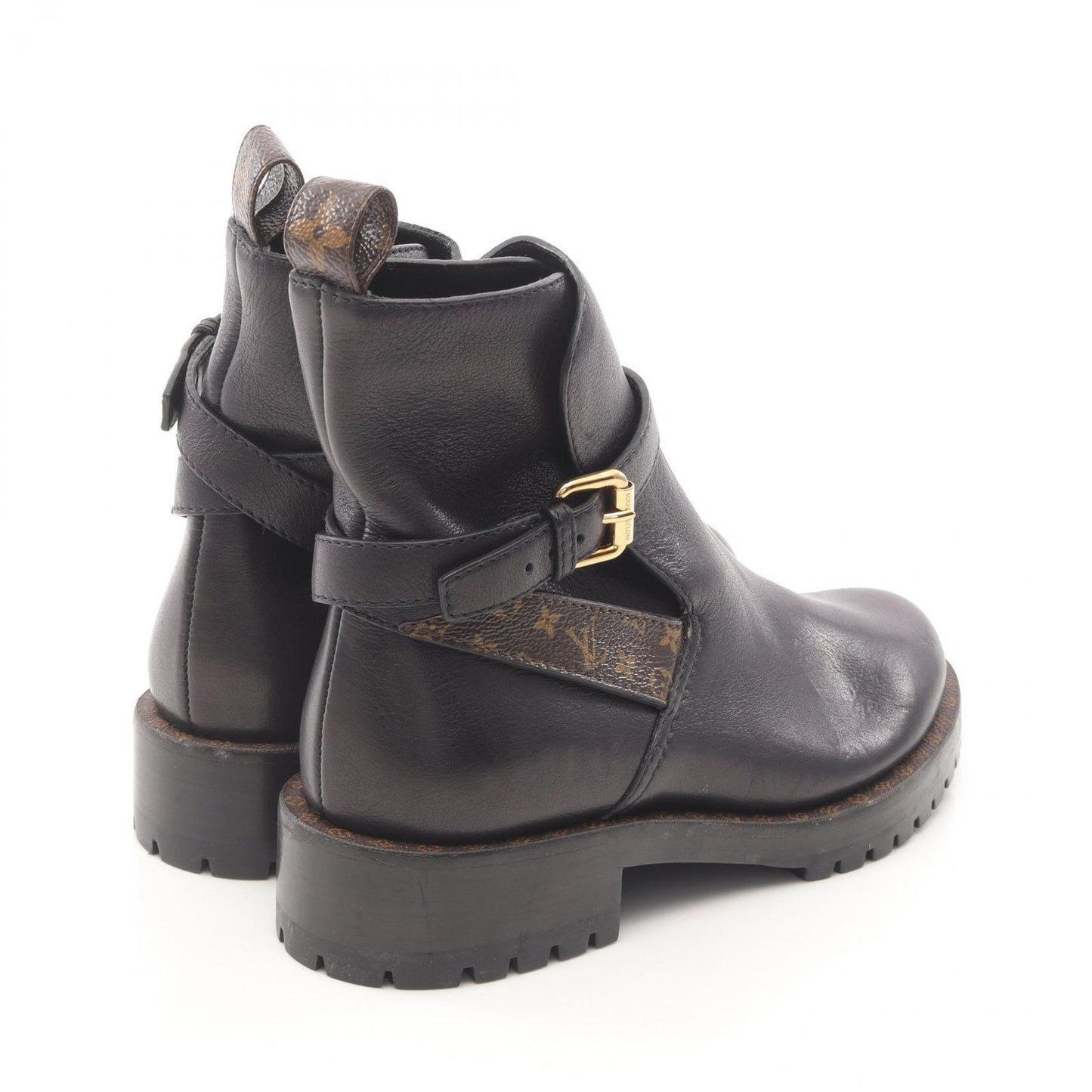 Louis Vuitton Boots Monogram Leather PVC Coated Canvas Boots Women's B