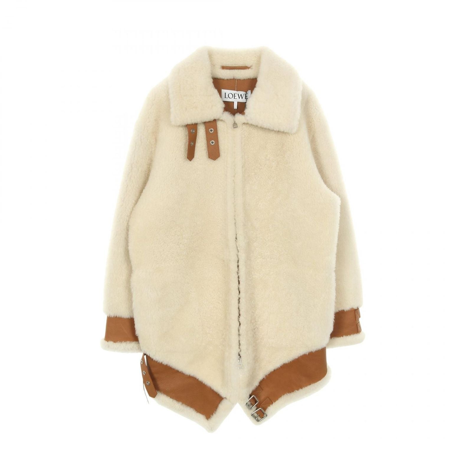 Loewe H526y19l54 Leather Coat Women's a