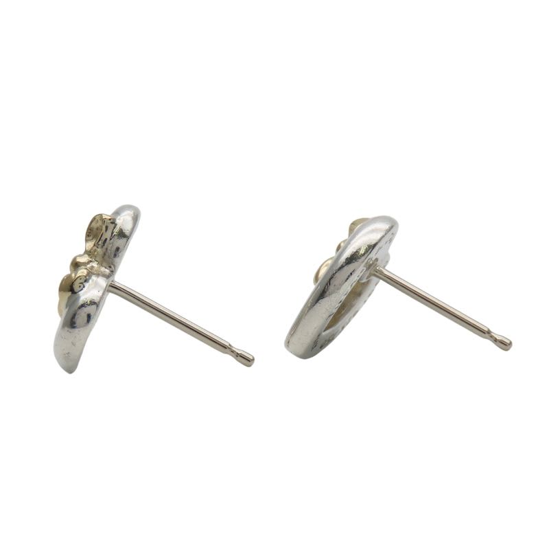 Tiffany & Co Earrings Heart Ribbon Silver 925 18K Yellow Gold Approx 3.0