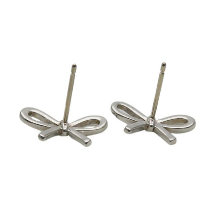 Tiffany & Co Earrings Ribbon Motif Silver 925 Approx 1.43g Silver Accessories