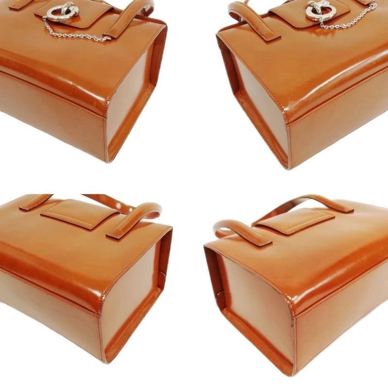 Cartier Panthere Handbag Silver Hardware Brown