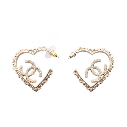 Chanel Earrings Cocomark Heart Gp (Gold Plated) Earrings Women'S a