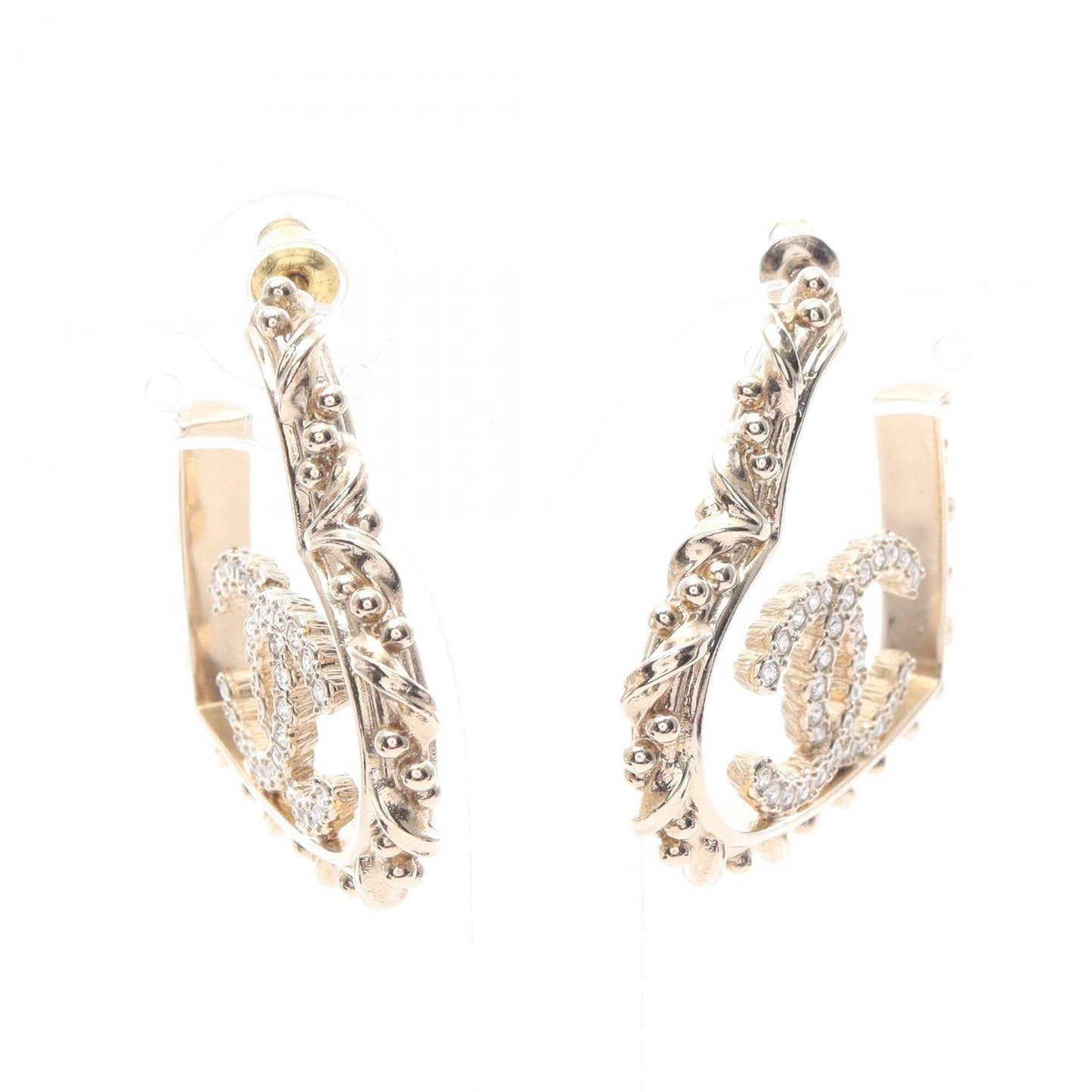 Chanel Earrings Cocomark Heart Gp (Gold Plated) Earrings Women'S a