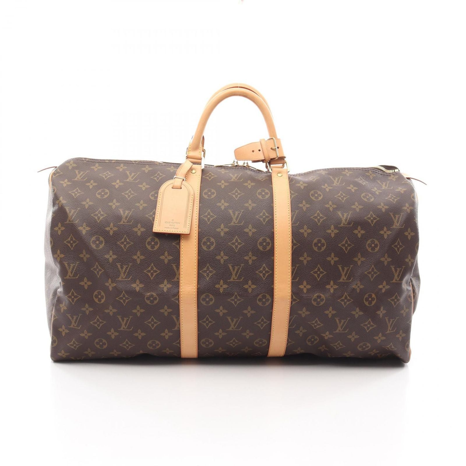 Louis Vuitton Boston Bag Keepall 55 Monogram M41424 PVC Coated Canvas Leather