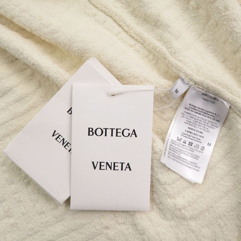 Bottega Veneta Pile Fabric Size M Cotton Nylon Viscose Ivory Short Sleeve Shirt
