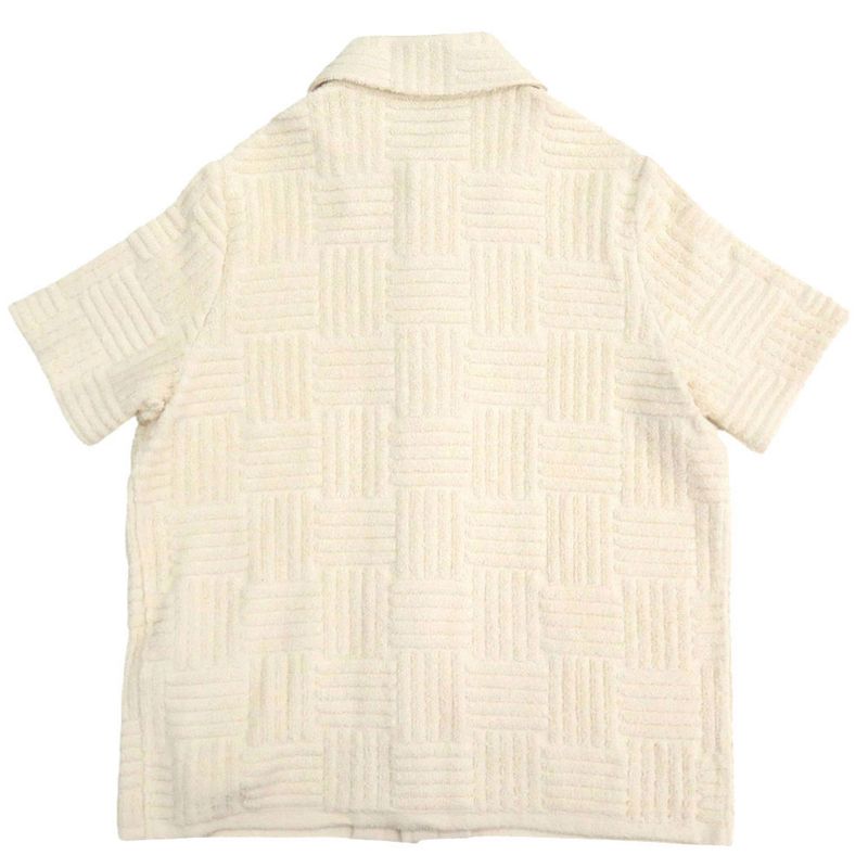 Bottega Veneta Pile Fabric Size M Cotton Nylon Viscose Ivory Short Sleeve Shirt