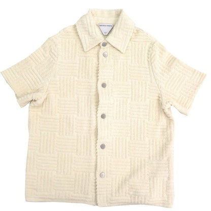 Bottega Veneta Pile Fabric Size M Cotton Nylon Viscose Ivory Short Sleeve Shirt