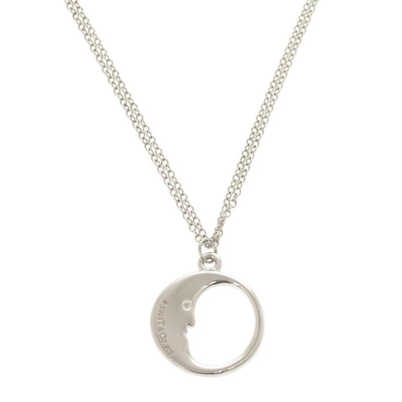 Tiffany & Co Man in the Moon Double Chain Silver 925 Necklace 1812 Tiffany & Co