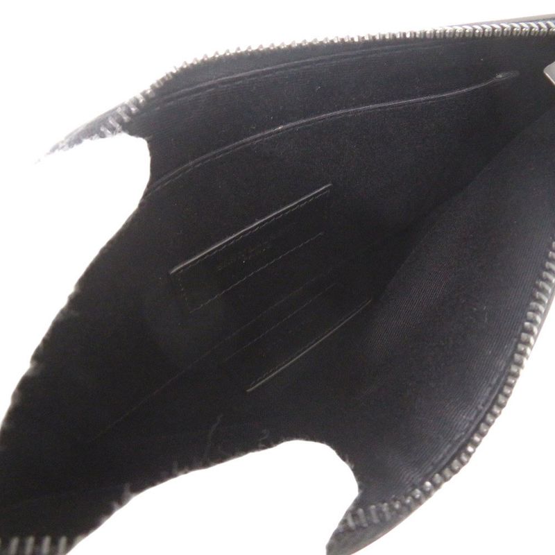 Unused Saint Laurent Paris Pouch Tiny Leather Black Pouch Clutch Bag Black 1968