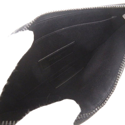 Unused Saint Laurent Paris Pouch Tiny Leather Black Pouch Clutch Bag Black 1968