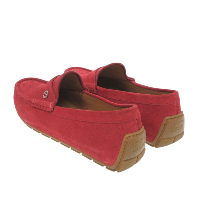 Gucci Driving Shoes Interlocking G 5386587 Suede Red Shoes Red 2025 Gucci