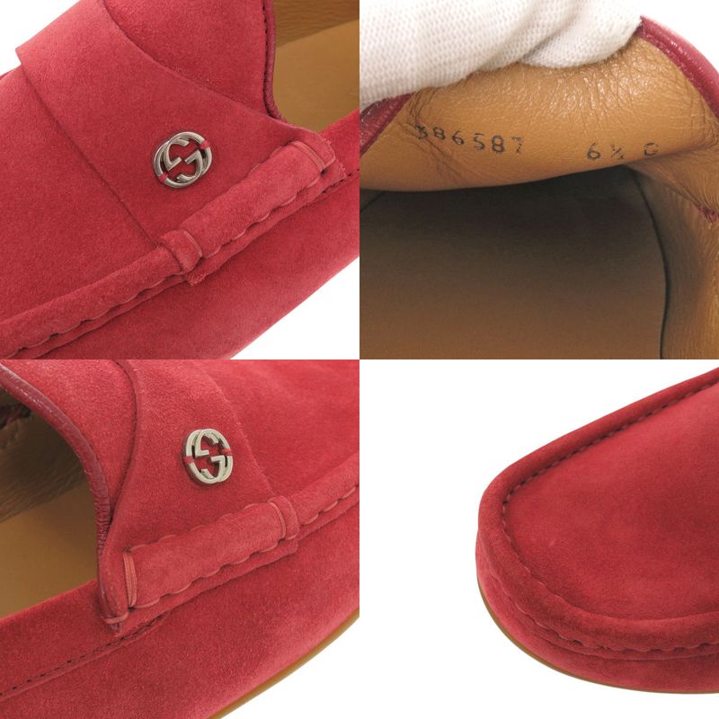 Gucci Driving Shoes Interlocking G 5386587 Suede Red Shoes Red 2025 Gucci